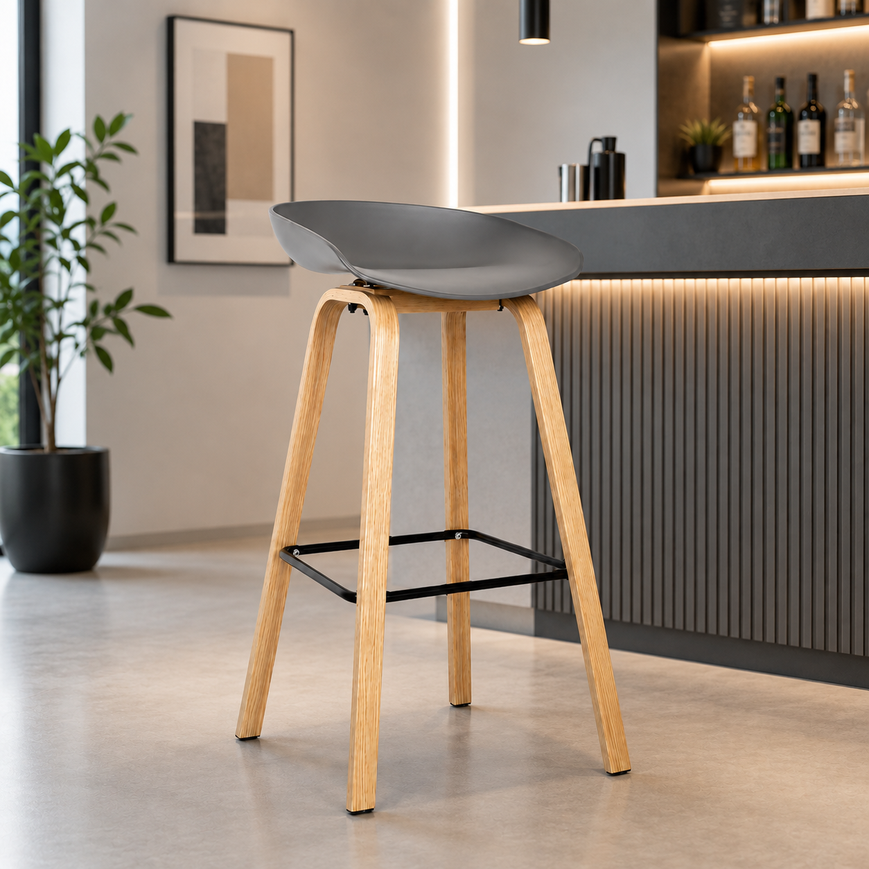BANCO PARA BAR MISURI GRIS 65 CM. MOBELART - 1