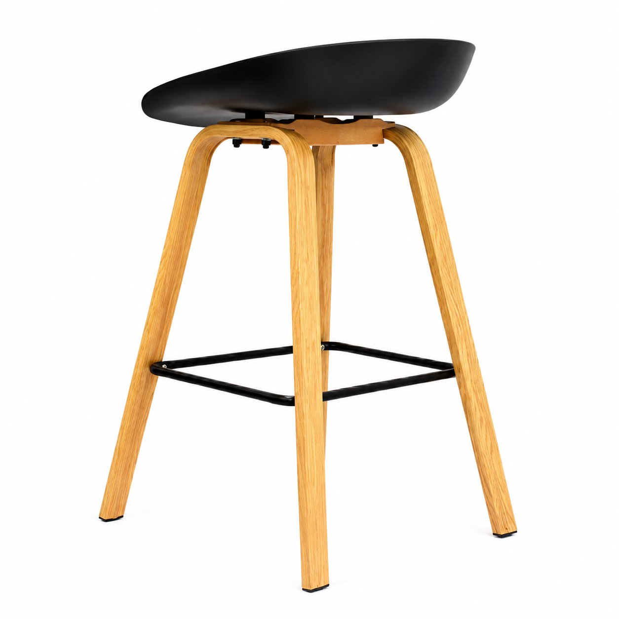 BANCO PARA BAR FIJO MISURI NEGRO ED 75 cm. MOBELART - 5