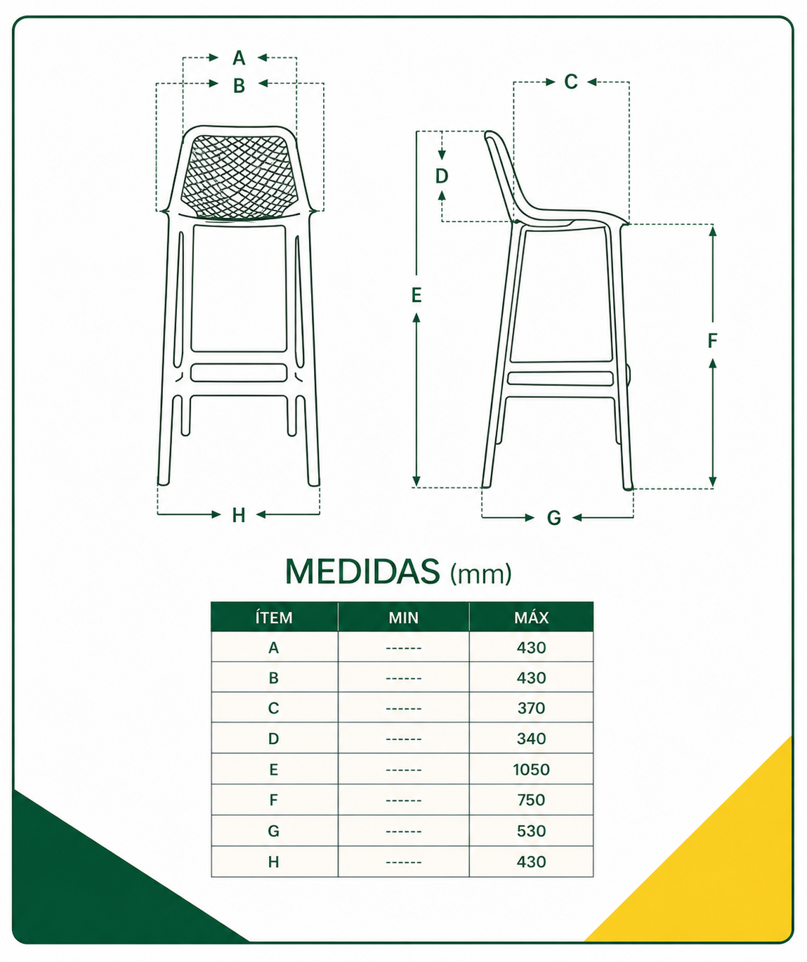SILLA BAR BERLIN ARENA 75 cm. MOBEL ART - 3