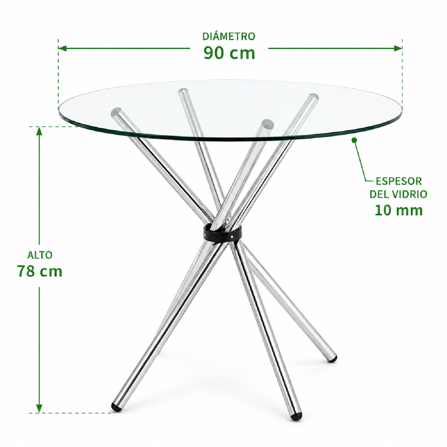 MESA NODOS VIDRIO 90 CM MOBELART - 4