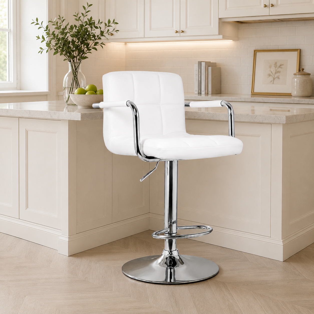 SILLA BAR MOBEL ART PERU NILL CON BRAZOS BANCO GIRATORIA MOBELART BLANCO - 1