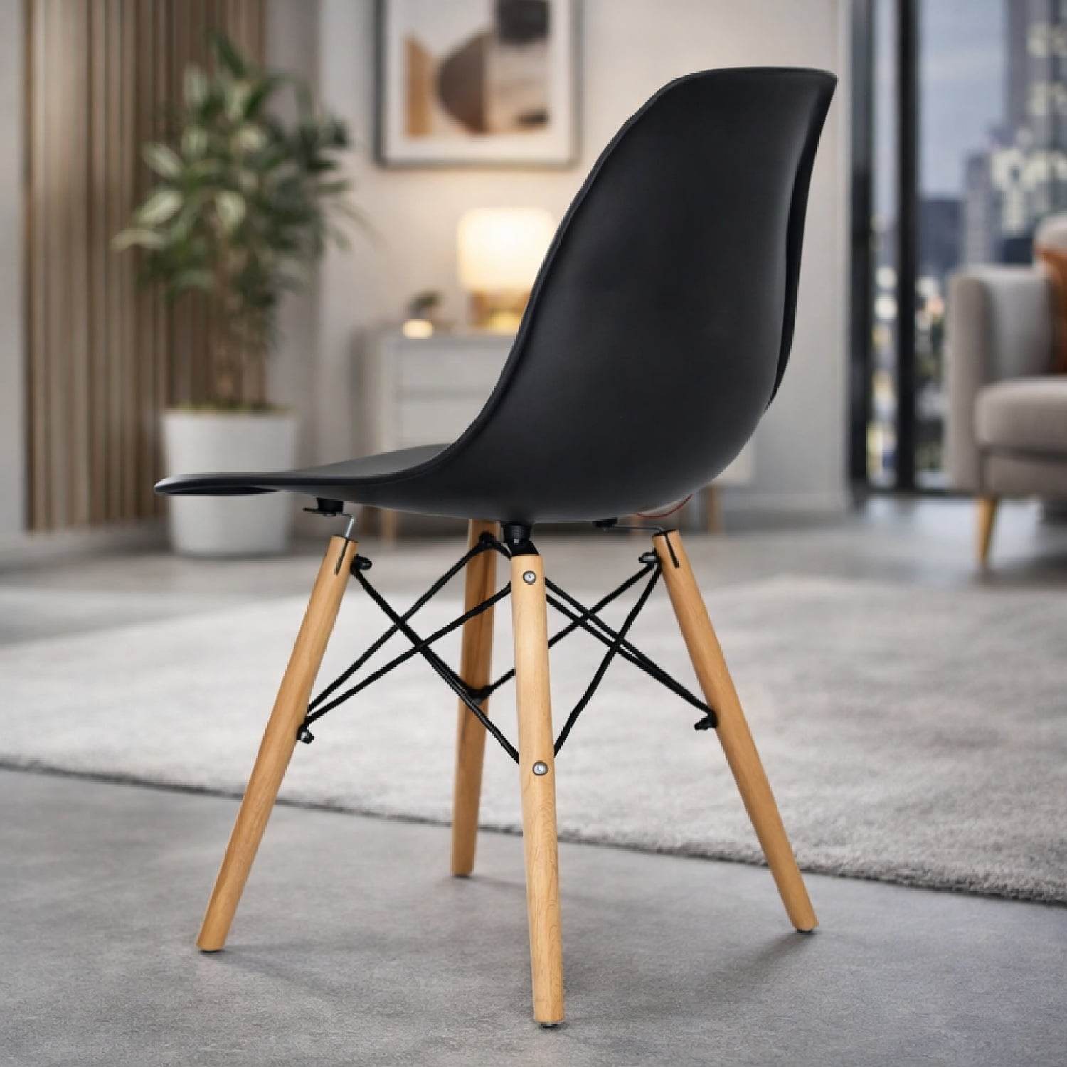 SET X 2 SILLAS DISEÑO EAMES BE NEGRO MÖBELART - 6