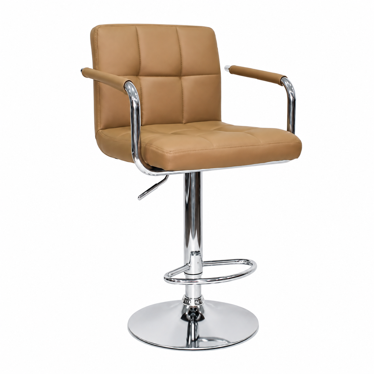 SILLA BAR NILL CON BRAZOS GIRATORIA PU CAFÉ CLARO MÖBELART - 3