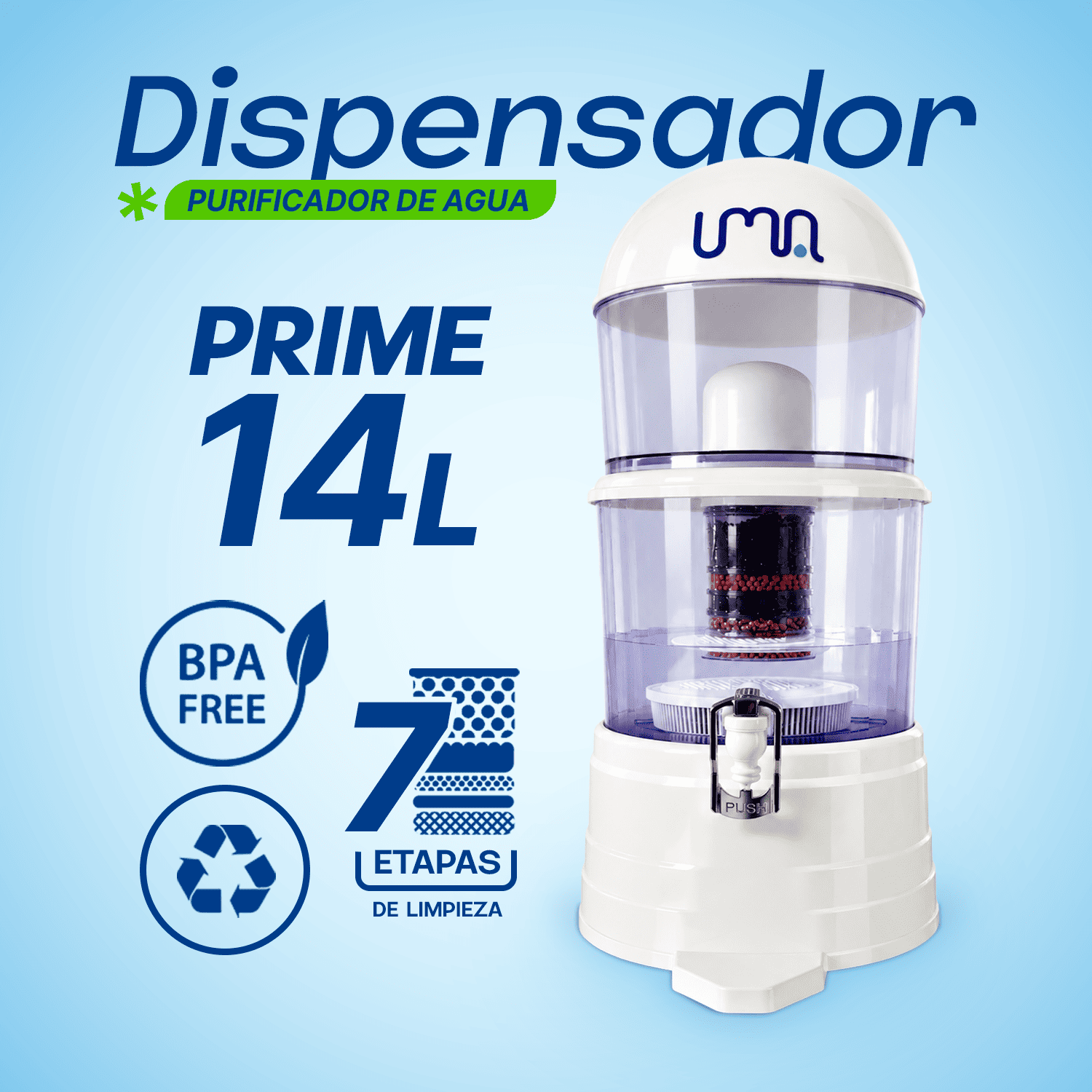 FILTRO HIDROTEK PURIFICADOR AGUA BIDÓN 14 LITROS MWF - 1