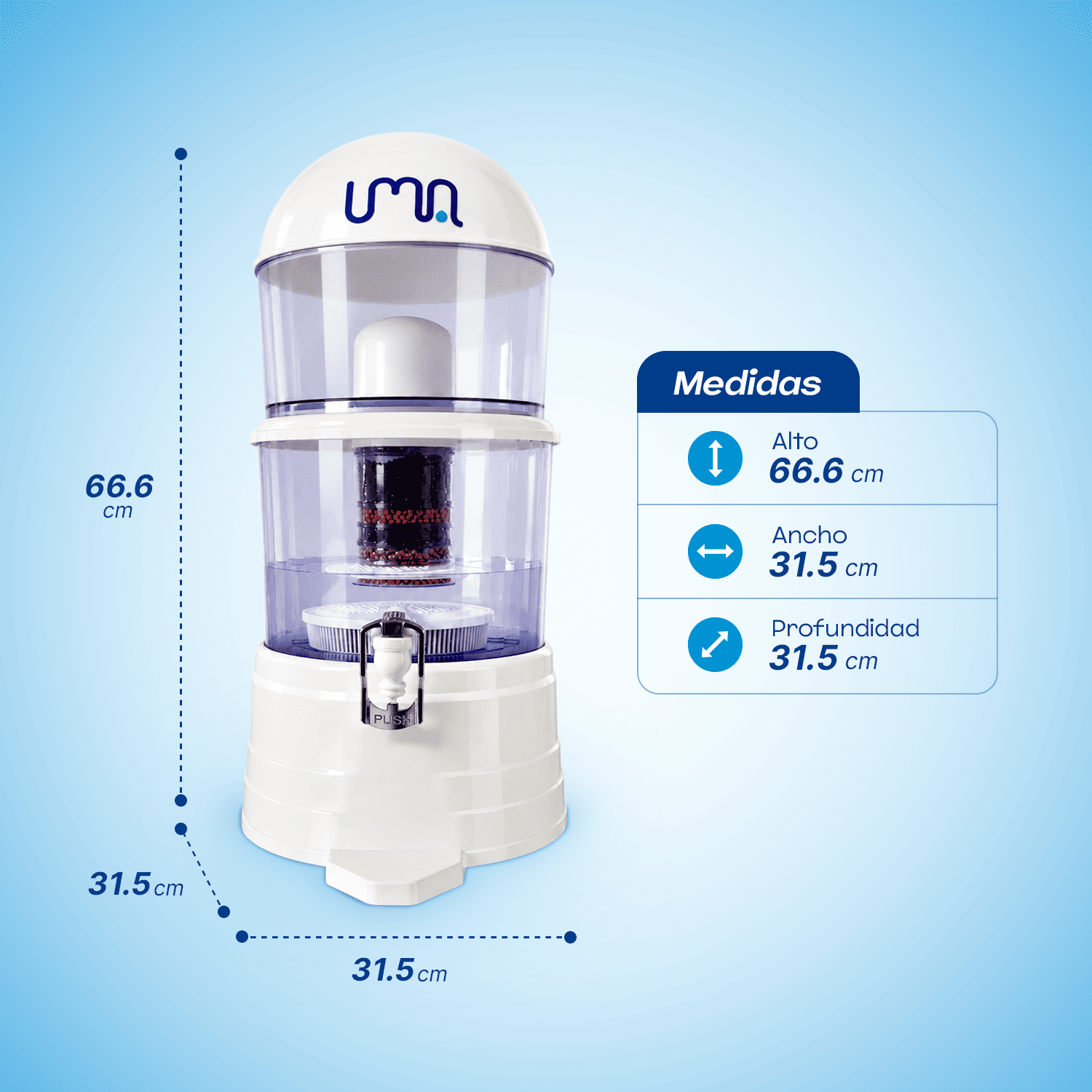 FILTRO HIDROTEK PURIFICADOR AGUA BIDÓN 14 LITROS MWF - 2