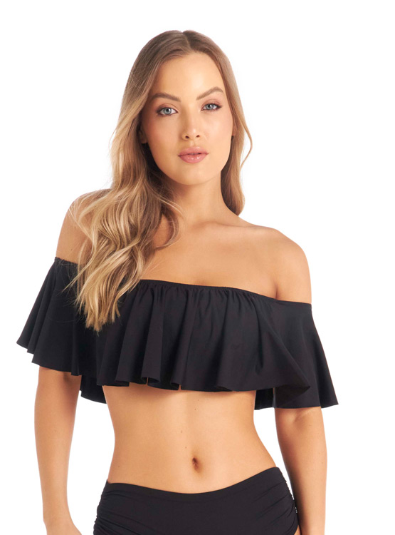 BIKINI TOP MUJER CHAMELA NEGRO 30715 ESTILO RUMBERA - 1