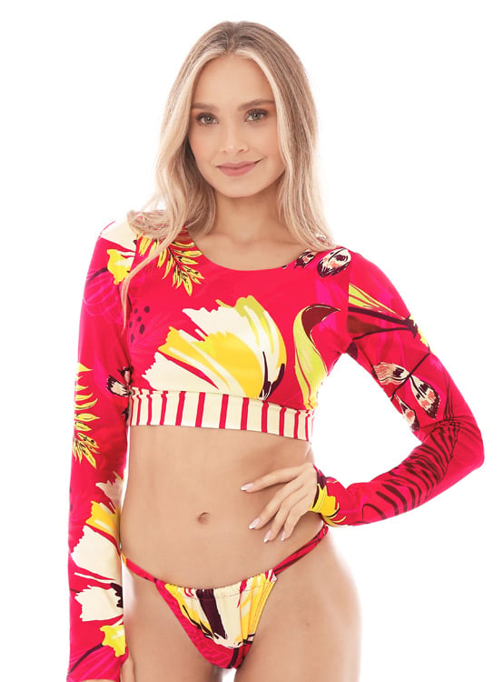 TOP BIKINI MUJER CHAMELA MULTICOLOR 28305 MANGA LARGA - 1