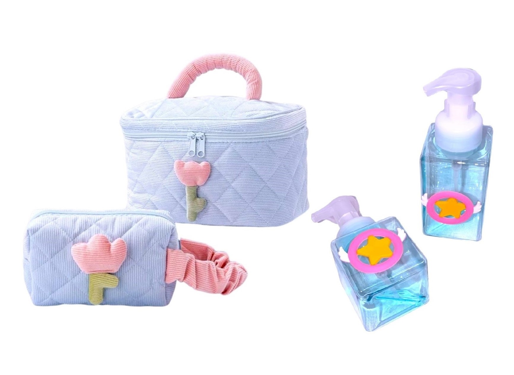 SET KAWAII: NECESER GRANDE, NECESER PEQUEÑO Y 2 DISPENSADORES DE JABÓN LÍQUIDO. - 2