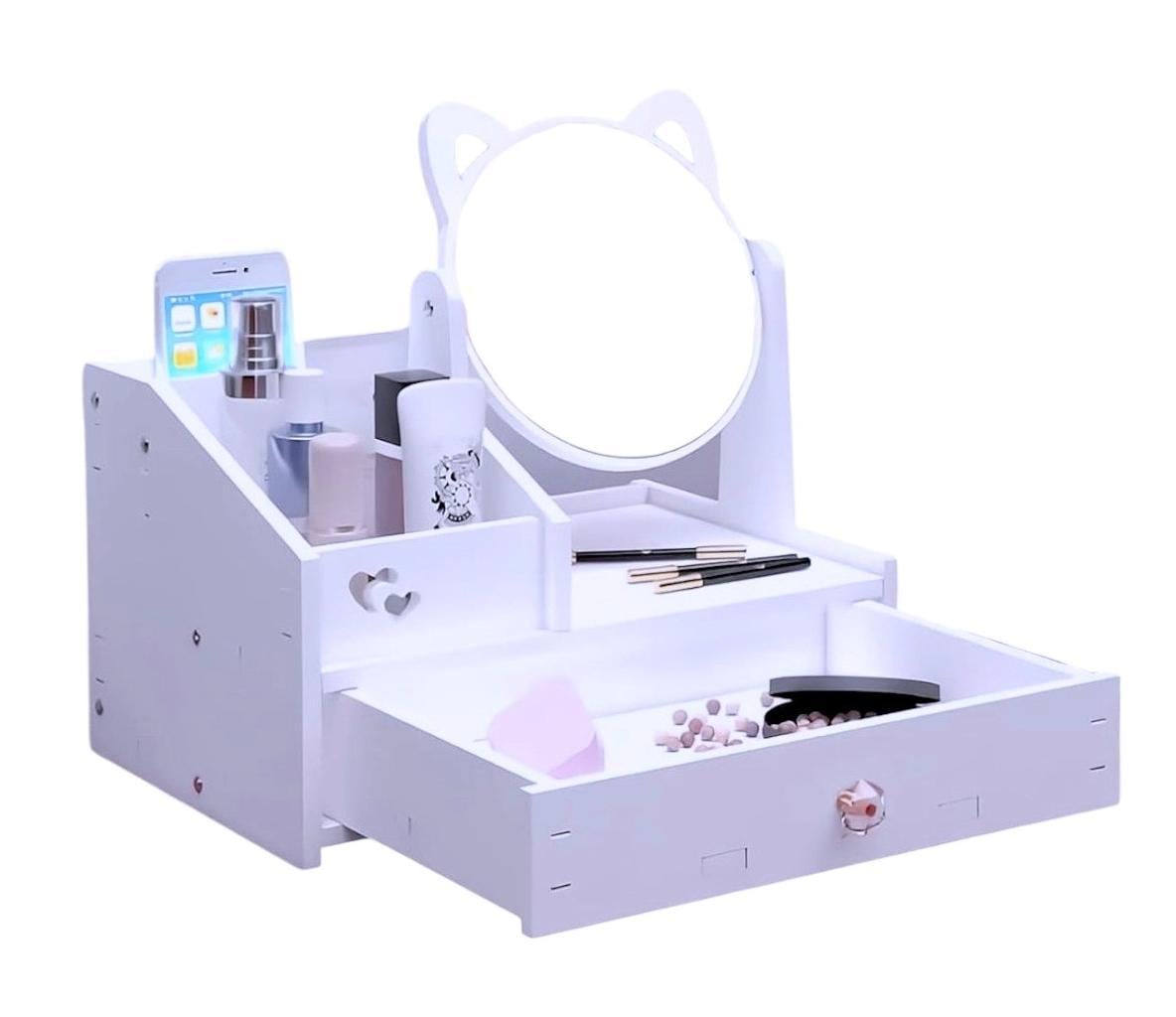 ORGANIZADOR DE MAQUILLAJE O MULTIUSOS CORAZÓN - GATITO - 1