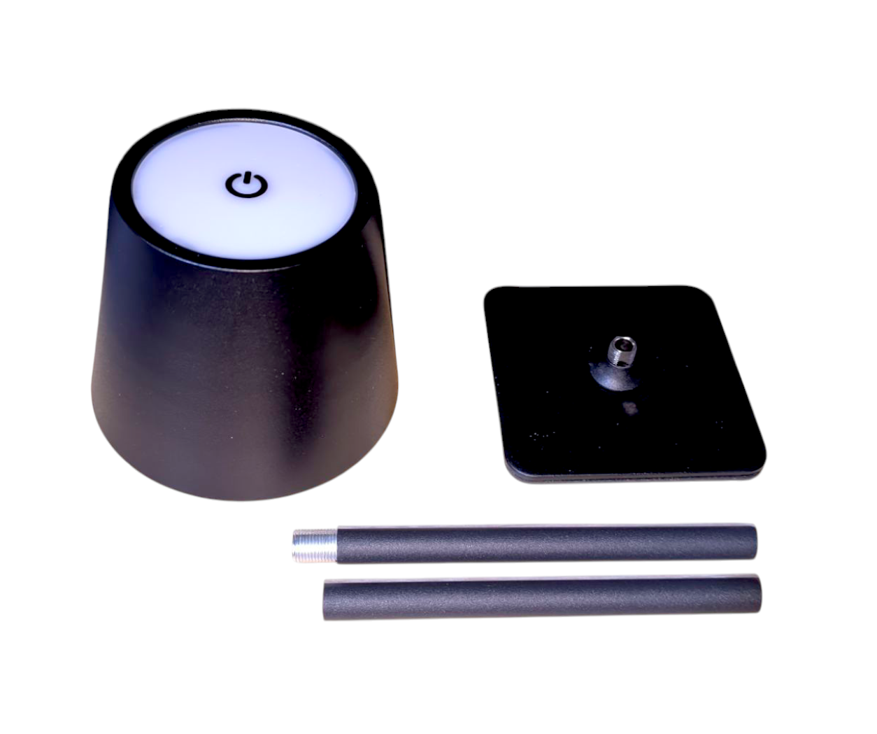LÁMPARA DE MESA O ESCRITORIO ARMABLE TÁCTIL CON CARGA USB COLOR NEGRO. - 4