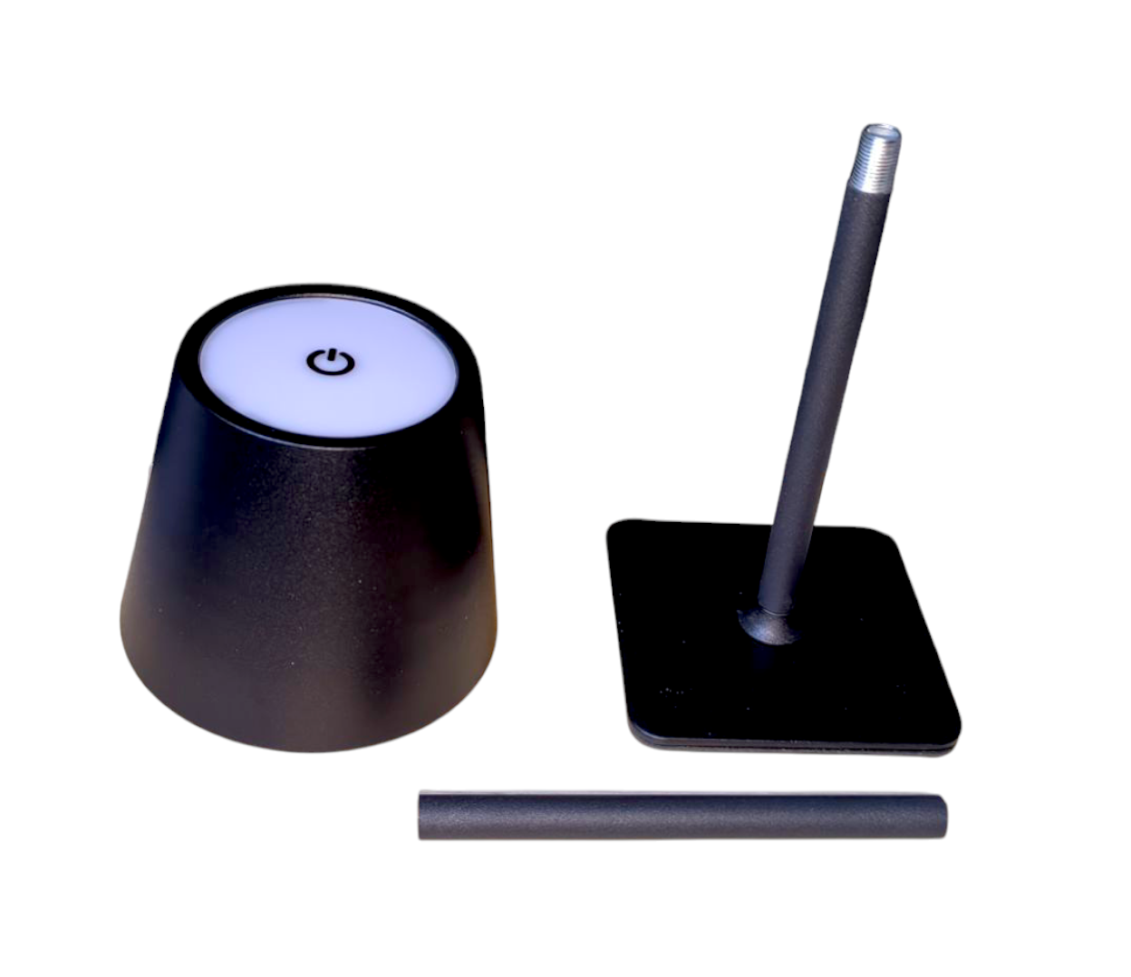 LÁMPARA DE MESA O ESCRITORIO ARMABLE TÁCTIL CON CARGA USB COLOR NEGRO. - 5