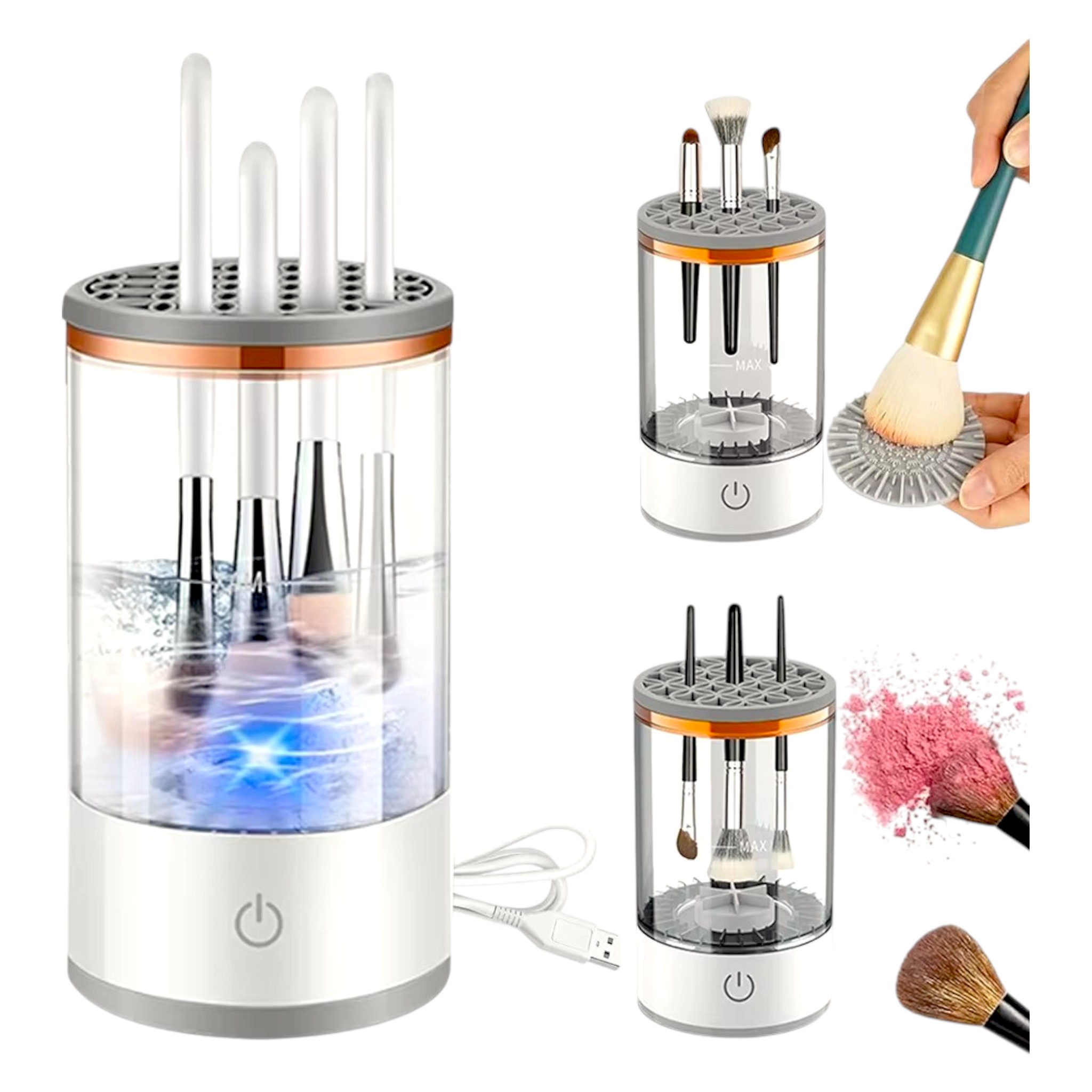LIMPIADOR DE BROCHAS DE MAQUILLAJE ELECTRICO - 1