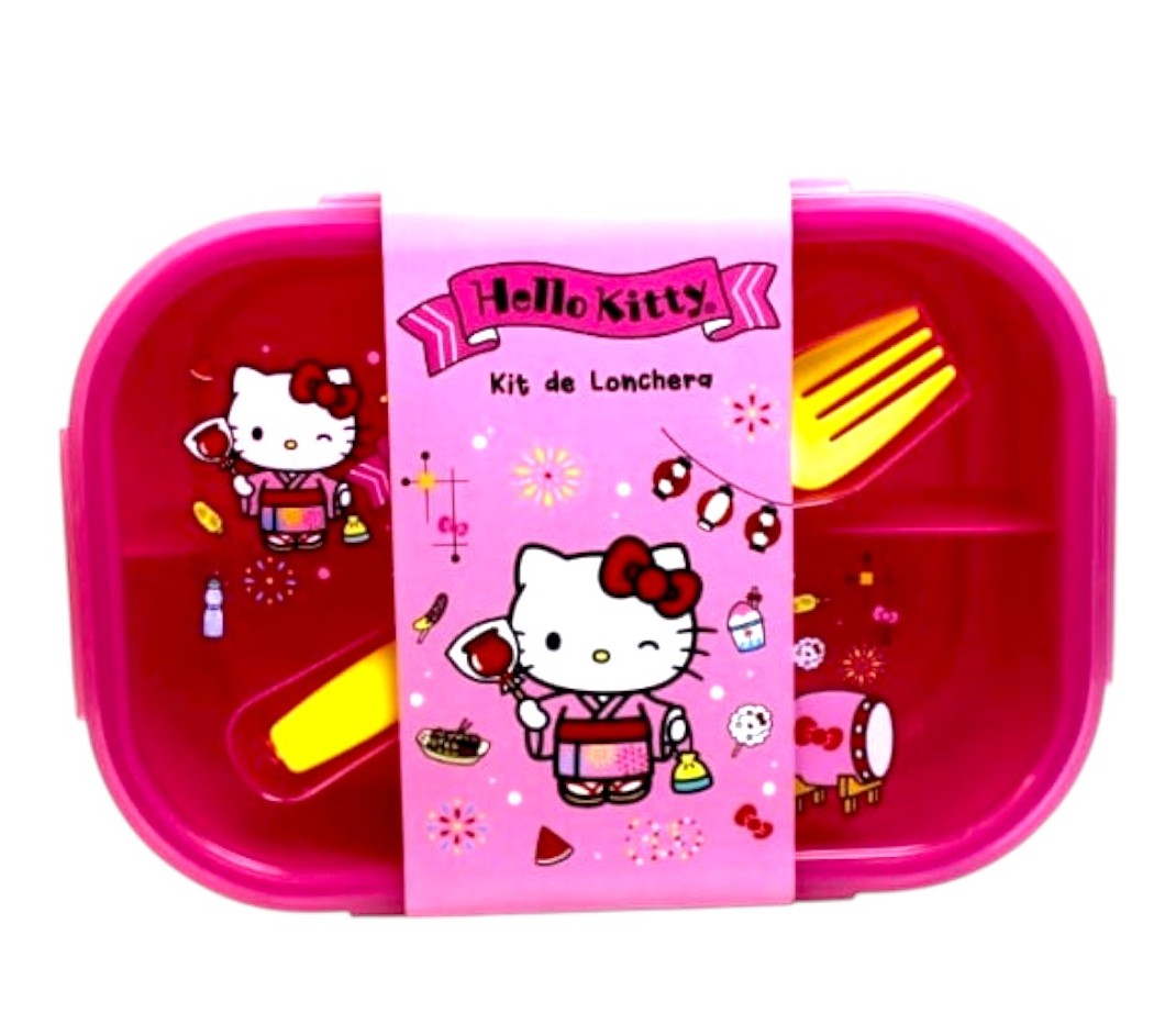MOCHILA SCOOL OFICIO DISEÑO HELLO KITTY FUCSIA MAS TOMATODO. - 4