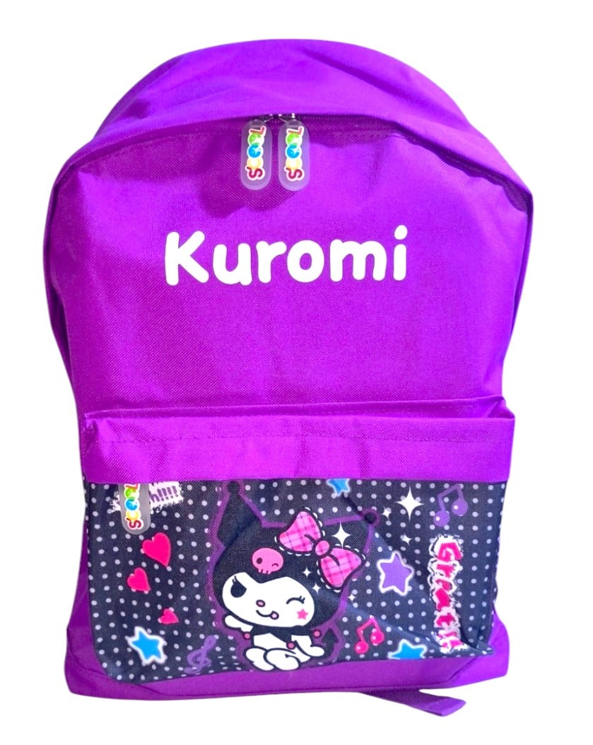 MOCHILA TAMAÑO OFICIO DISEÑO KUROMI MÁS TAPER Y TOMATODO - 2