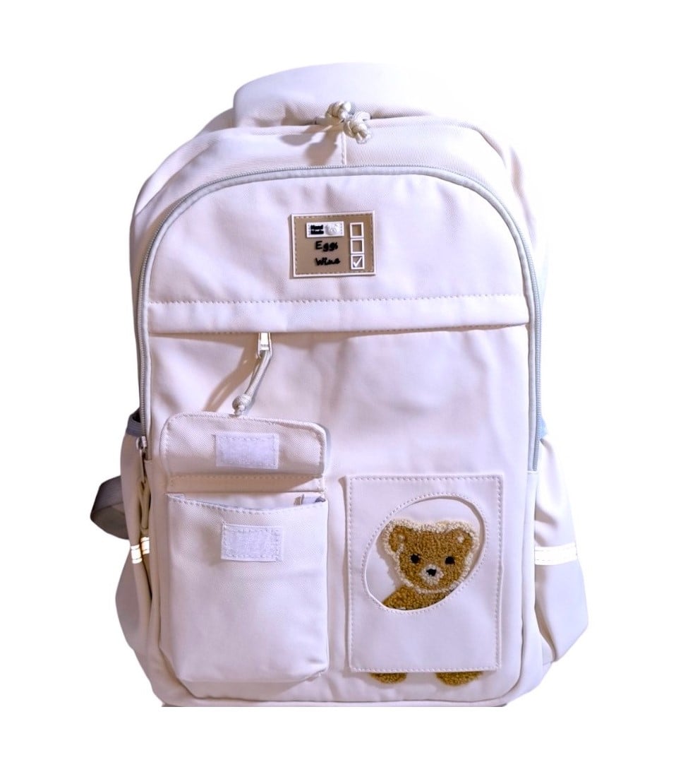 MOCHILA KAWAII PORTA LAPTOP DISEÑO OSITO MÁS BOTELLA TOMATODO - 4