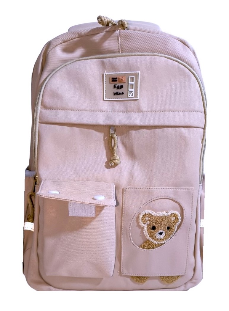 MOCHILA KAWAII PORTA LAPTOP DISEÑO OSITO MÁS BOTELLA TOMATODO - 4