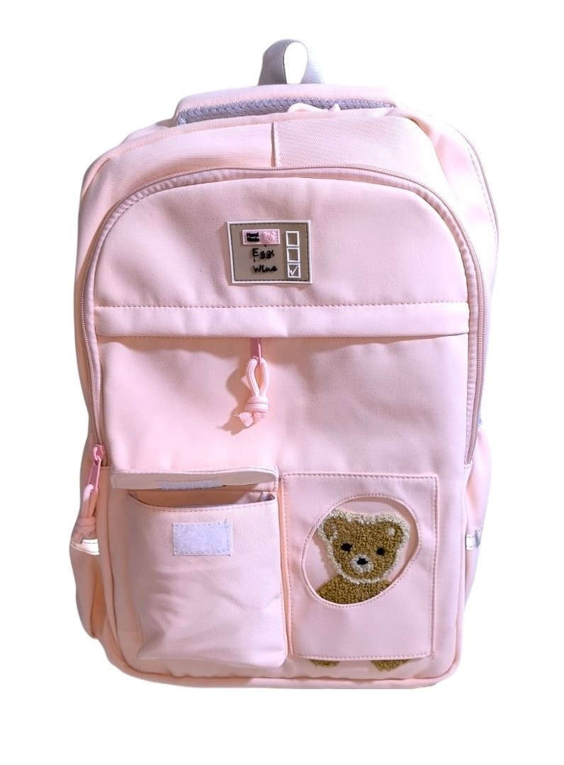 MOCHILA KAWAII PORTA LAPTOP DISEÑO OSITO MÁS BOTELLA TOMATODO - 4