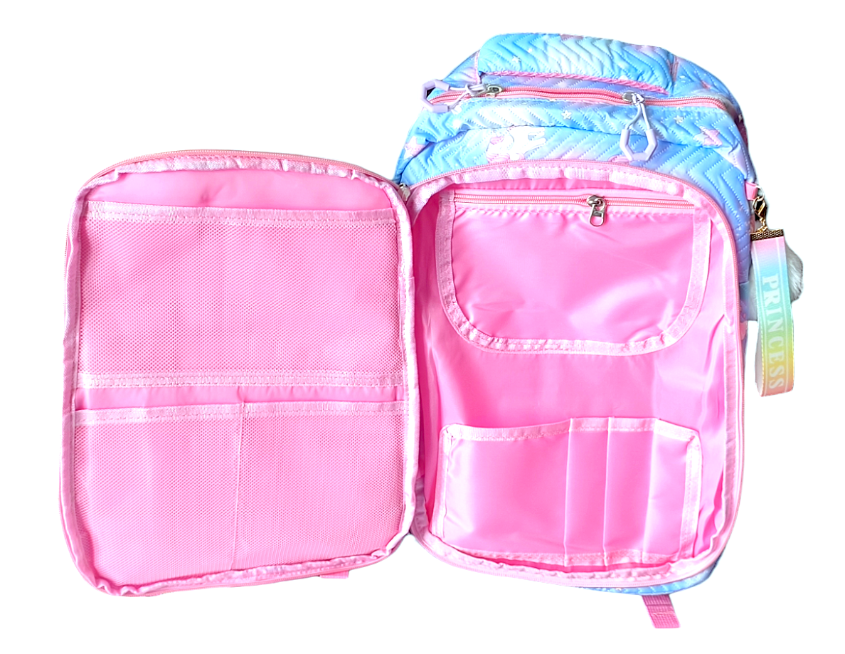 MOCHILA KAWAII DISEÑO UNICORNIO TIPO LIBRO MÁS BOTELLA TOMATODO - 5