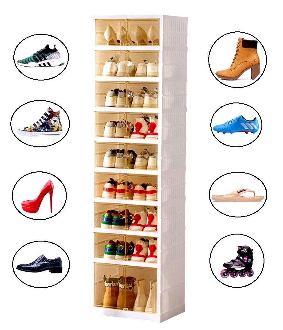 ZAPATERA PLEGABLE 9 PISOS DOBLE COMPARTIMENTO. - 1