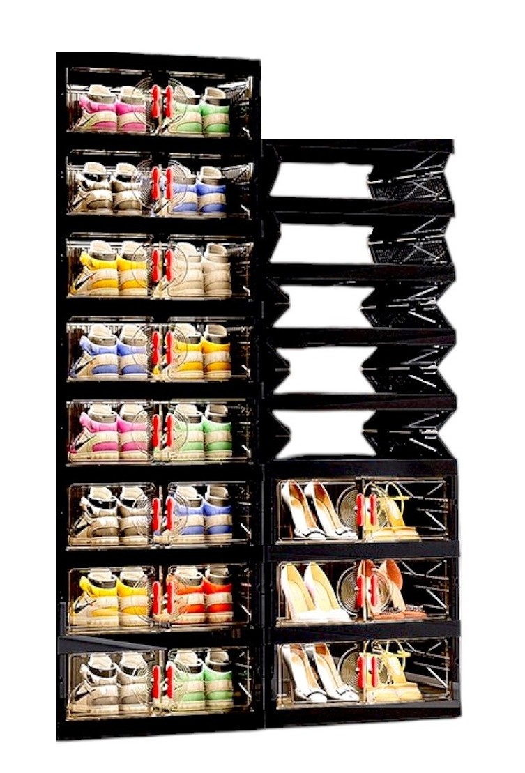 ZAPATERA PLEGABLE PREMIUM 8 PISOS DOBLE COMPARTIMENTO. - 4