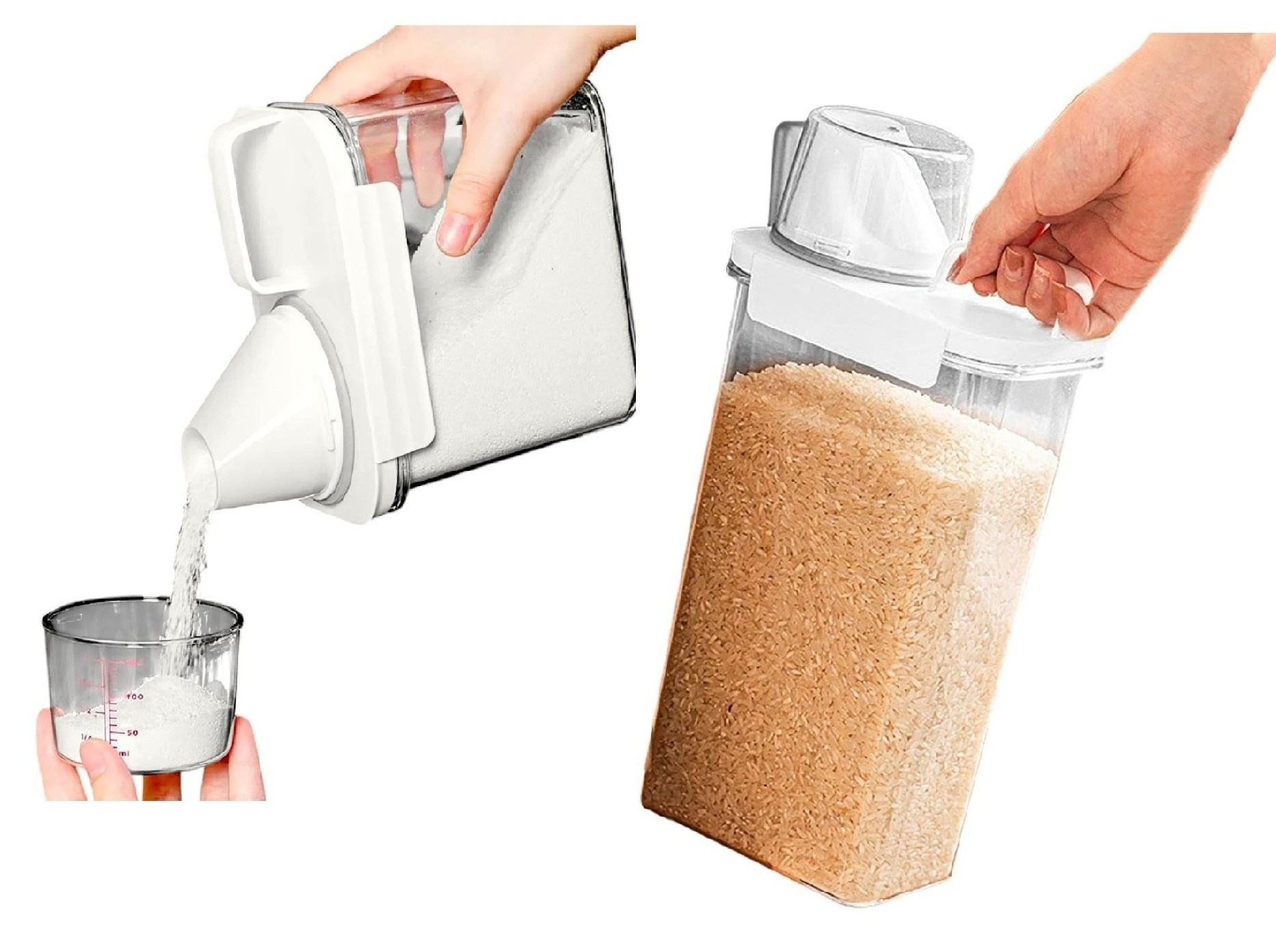 FRASCOS CONTENEDORES O DISPENSADORES DE ARROZ MENESTRAS O CEREALES 2300ML. Y 1100ML. - 6
