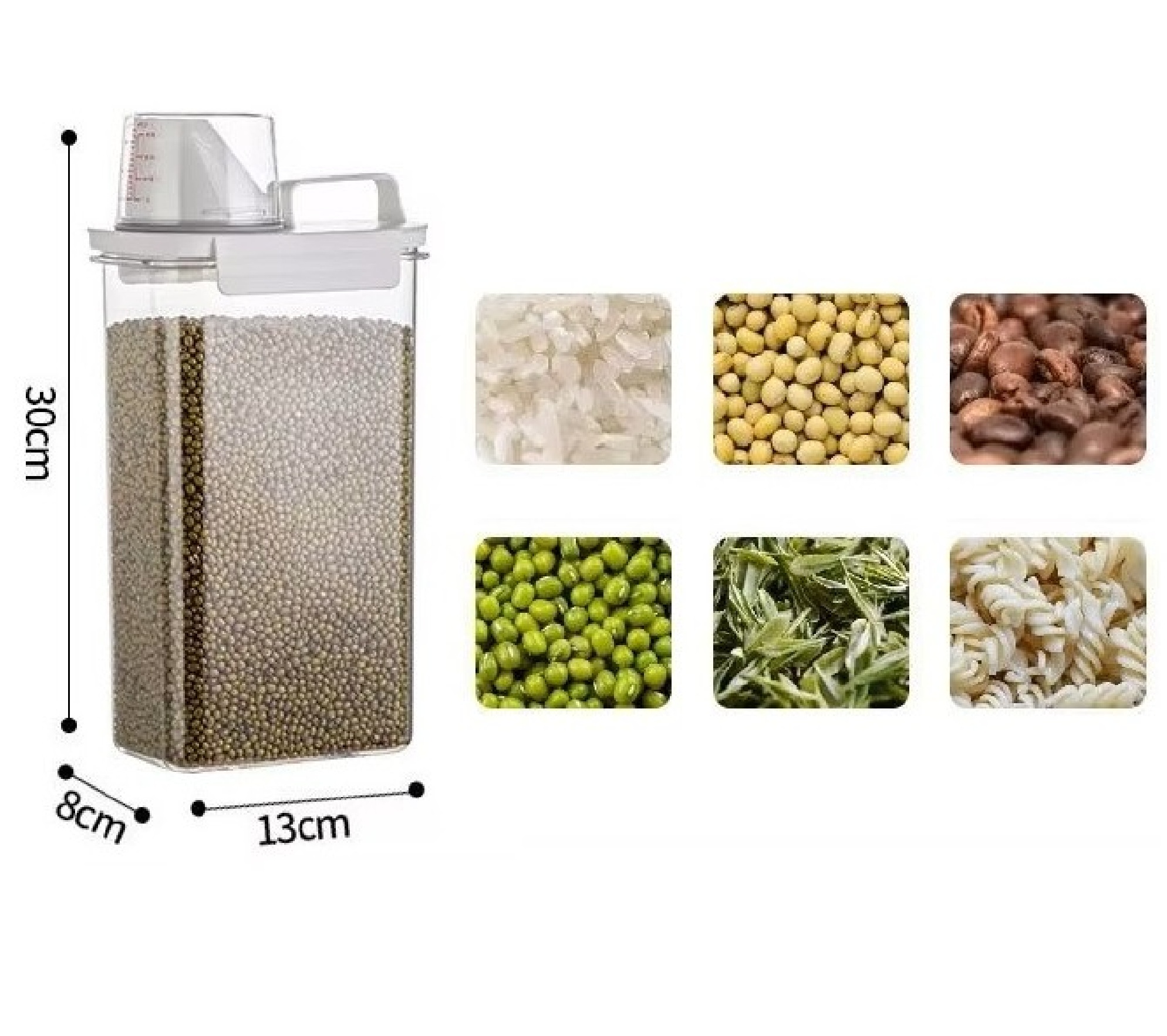 FRASCO CONTENEDOR O DISPENSADOR DE ARROZ MENESTRAS O CEREALES 2300ML. - 3