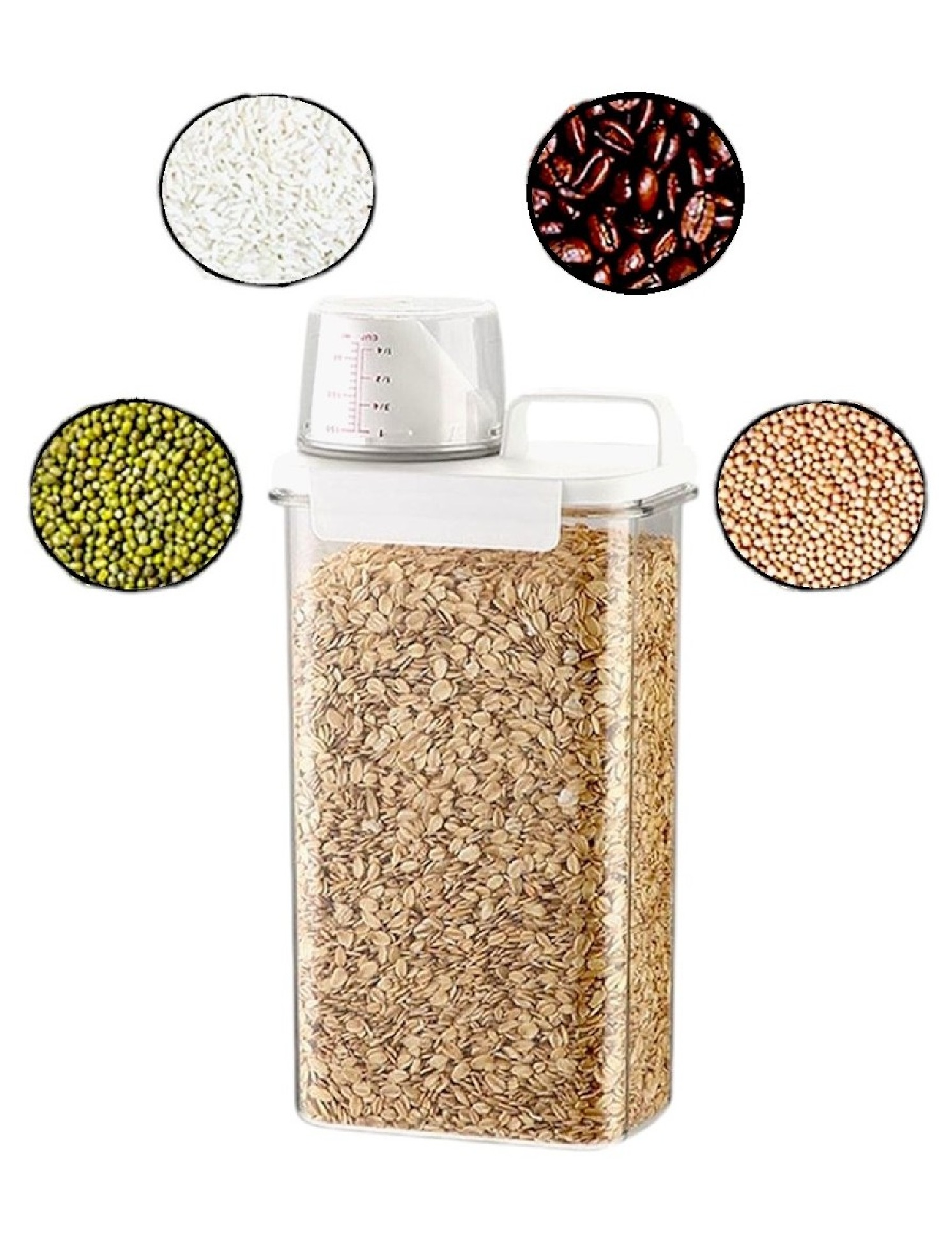 FRASCO CONTENEDOR O DISPENSADOR DE ARROZ MENESTRAS O CEREALES 2300ML. - 7