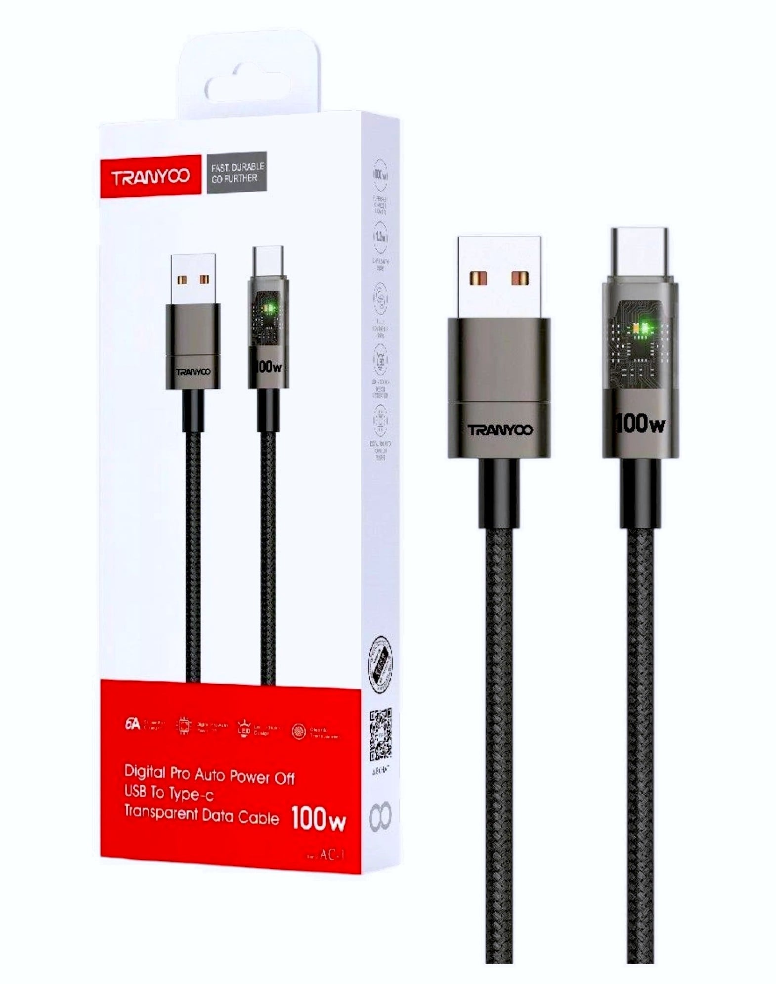 CABLE DE DATOS TIPO C CARGA RÁPIDA 100W - 1