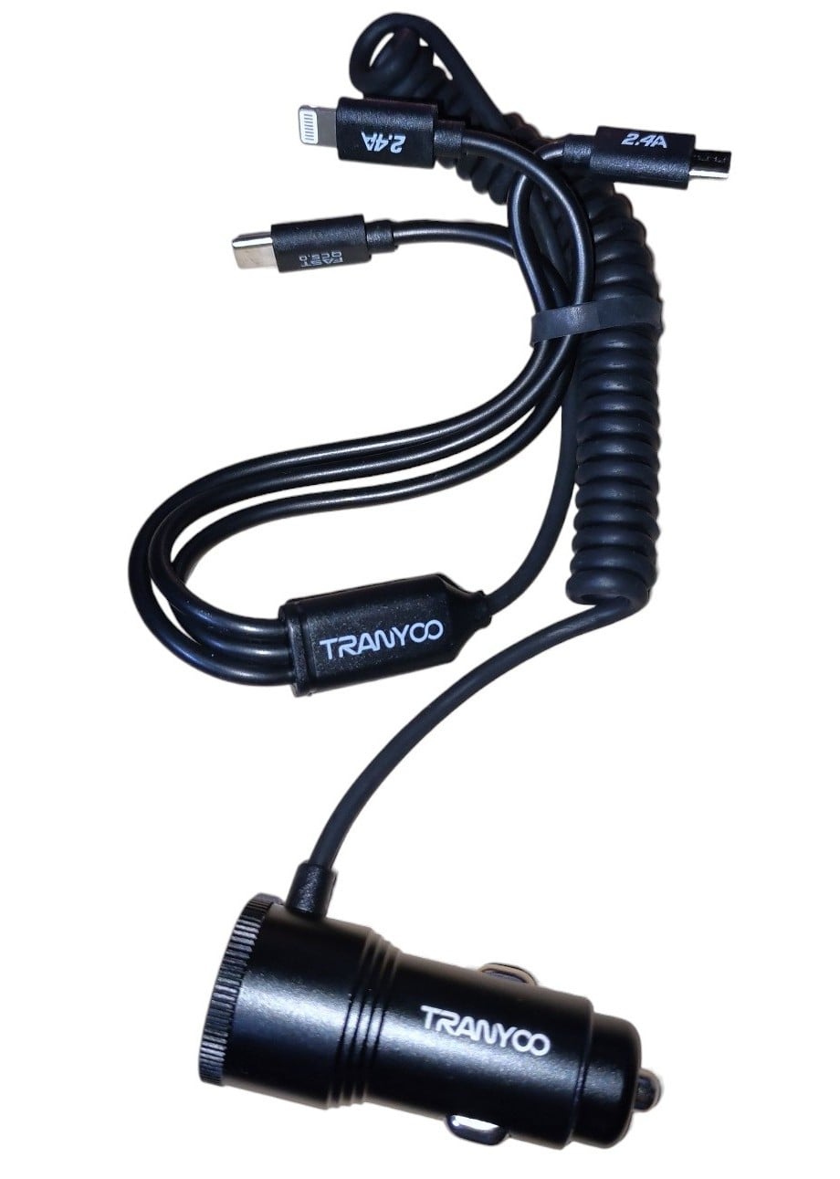 CARGADOR DE AUTO 3 EN 1: MICRO/LIGHTNING/TIPO C CARGA RÁPIDA 30W MODELO: T-C23 - 5