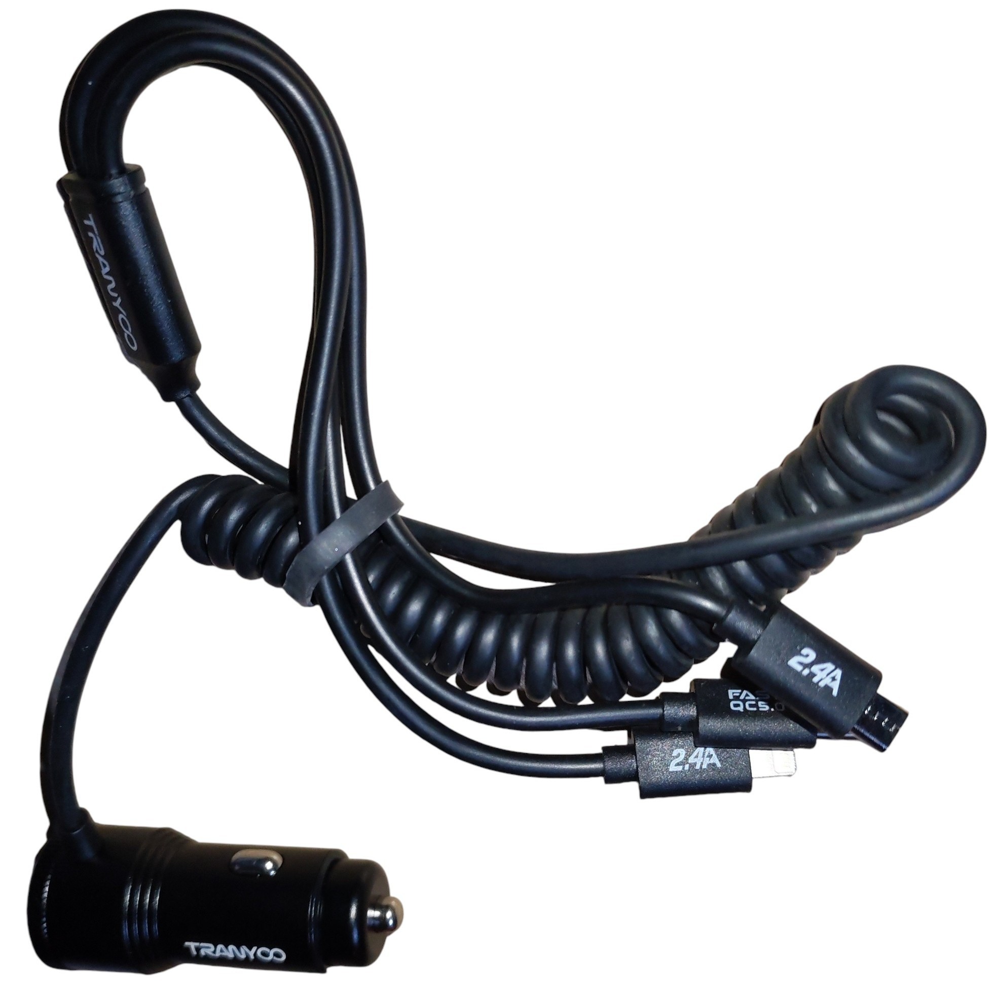 CARGADOR DE AUTO 3 EN 1: MICRO/LIGHTNING/TIPO C CARGA RÁPIDA 30W MODELO: T-C23 - 8