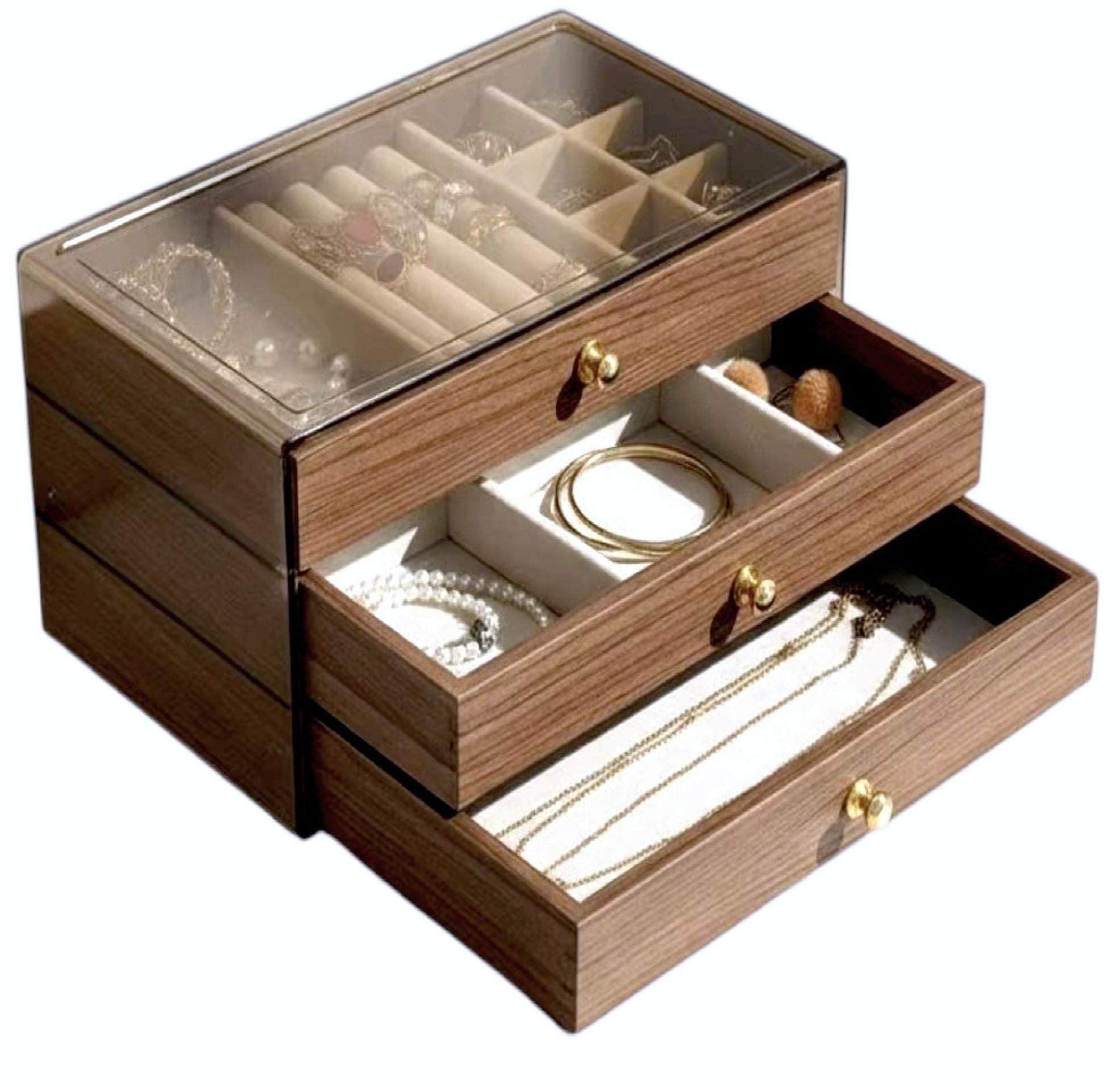 JOYERO ORGANIZADOR DE 3 NIVELES – ELEGANCIA Y ORDEN PARA TUS ACCESORIOS - 1
