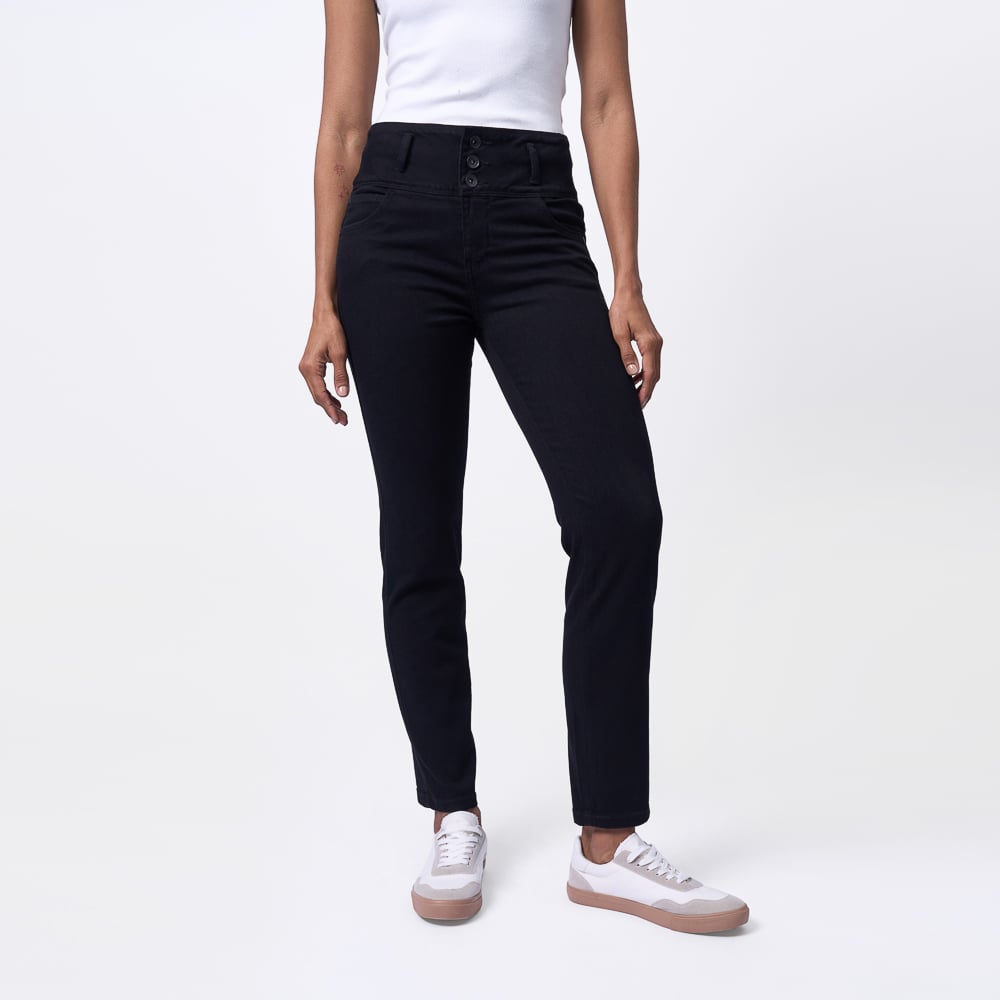 JEAN MUJER BRONCO NEGRO NICOL-I DENIM STRECH - 1