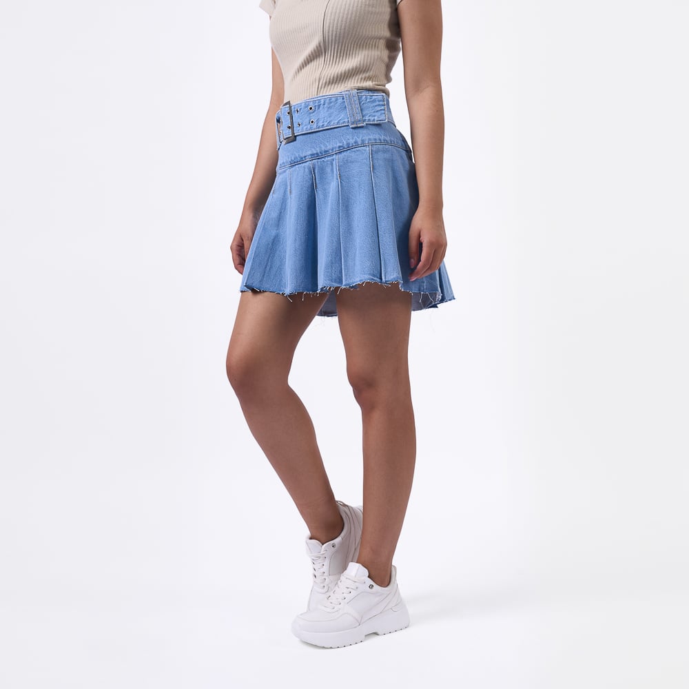 FALDA MUJER MACHINE CELESTE CLARO DI24/DALYA DENIM RIGIDO - 2