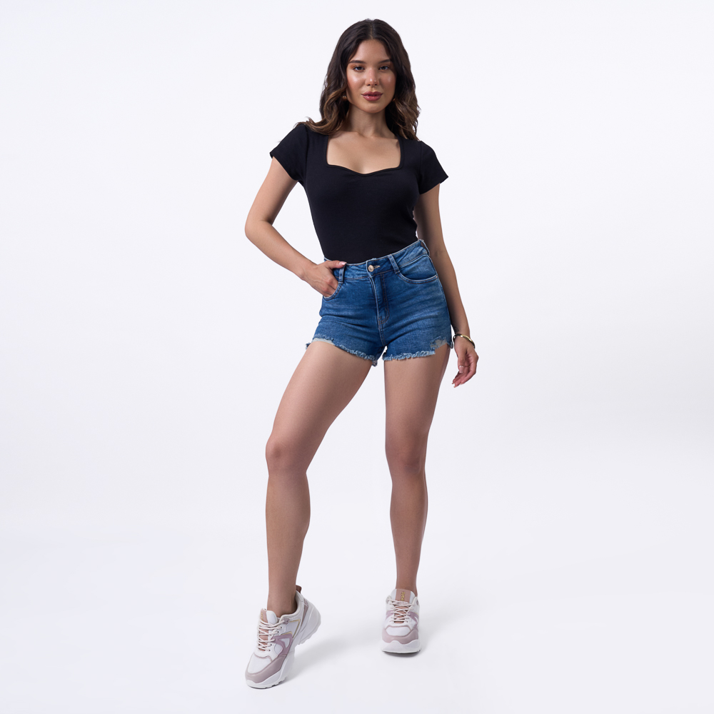 SHORT MUJER MACHINE AVELINE DENIM - 6
