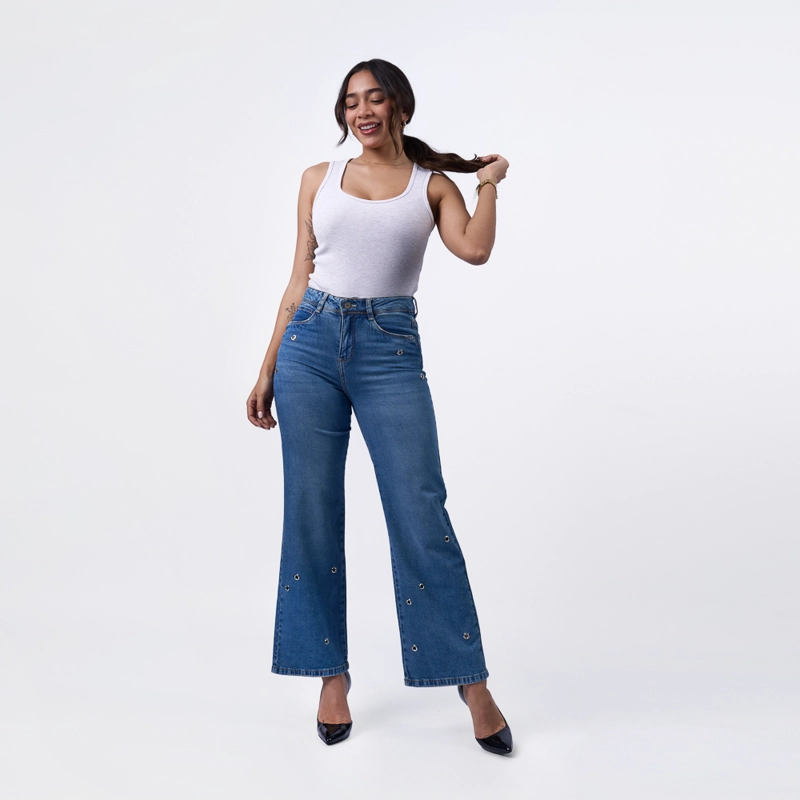 JEAN MACHINE MUJER PALAZO - POMPEYA P DENIM CONFORT - 5