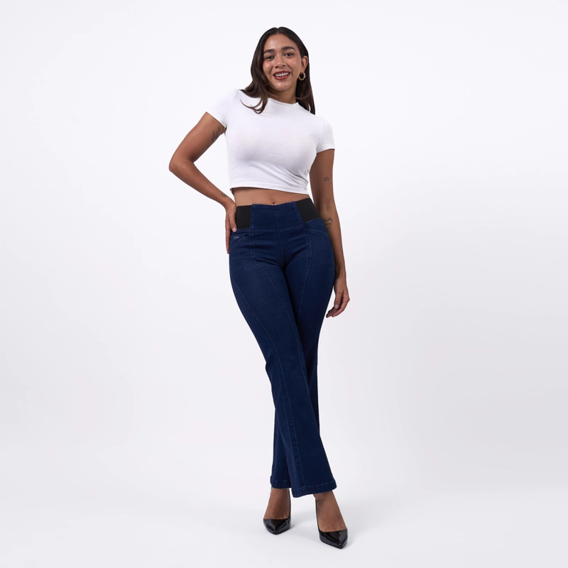 JEAN BRONCO MUJER FLARE - BLANCA - F DENIM STRECH - 5