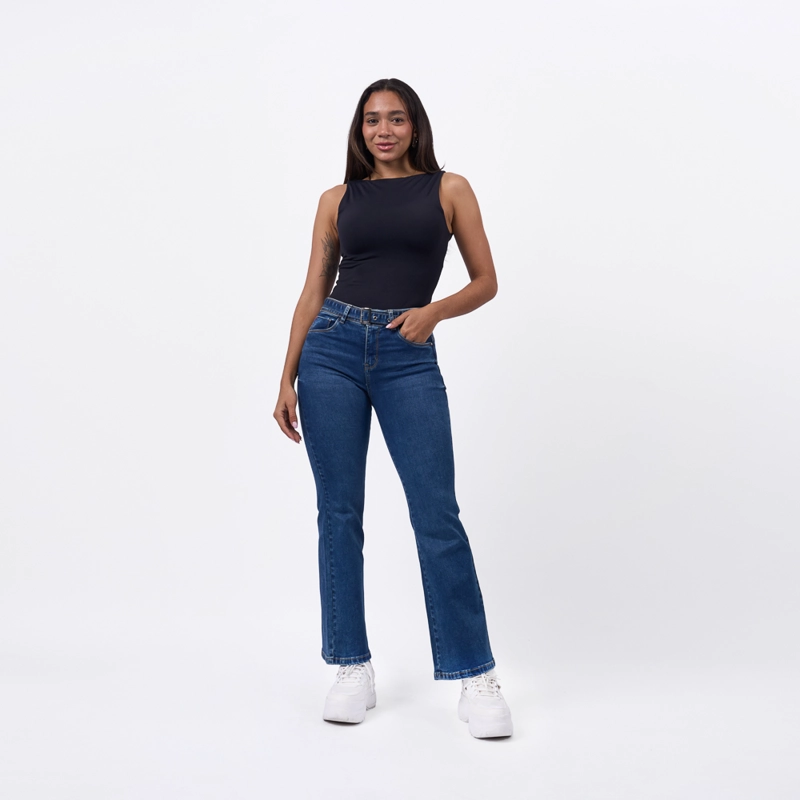 JEAN MACHINE MUJER FLARE - FIORE2 F DENIM STRECH - 4
