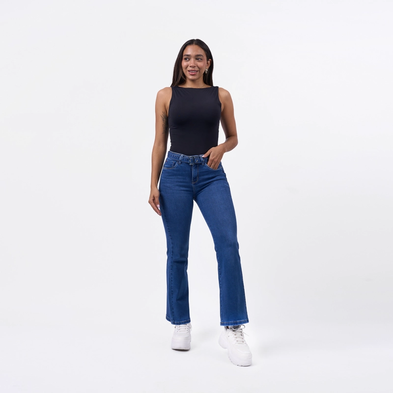 JEAN MACHINE MUJER FLARE - FIORE2 F DENIM STRECH - 4