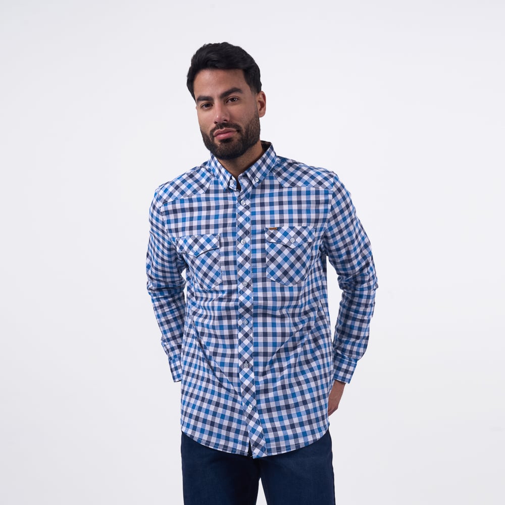 CAMISA M/L BRONCO HOMBRE - GINNI-C POPELINA - 1