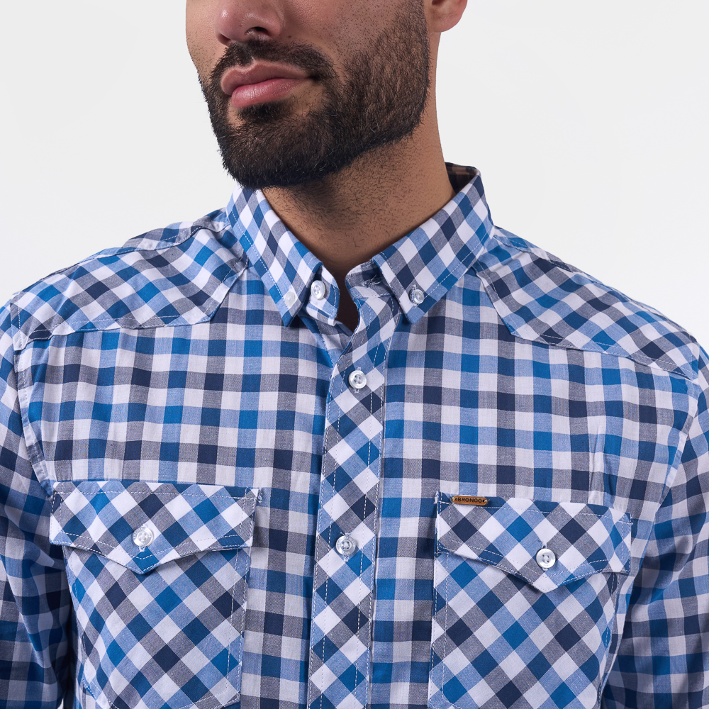 CAMISA M/L BRONCO HOMBRE - GINNI-C POPELINA - 3