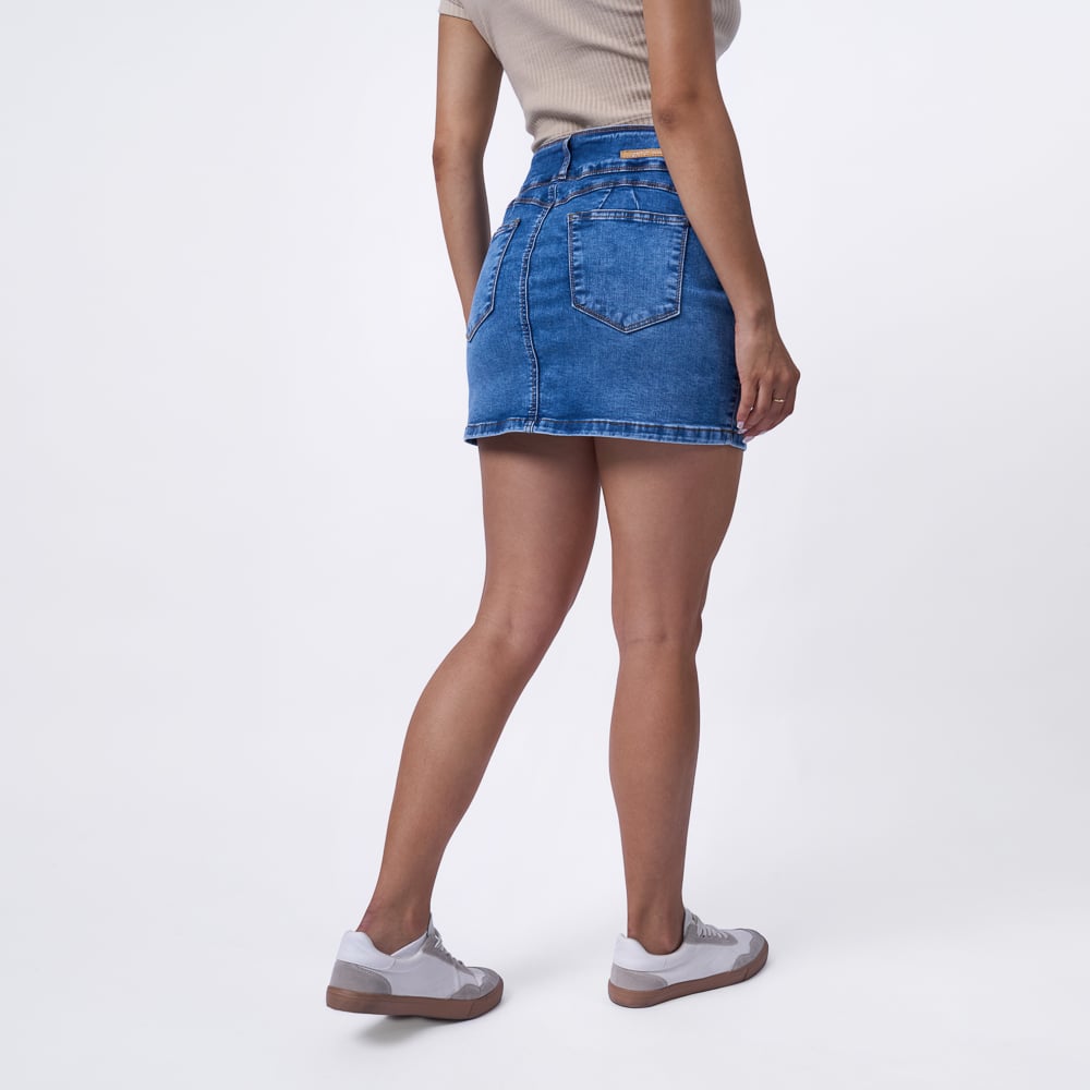 FALDA SHORT BRONCO MUJER - CHICAMIC - I DENIM STRECH - 2