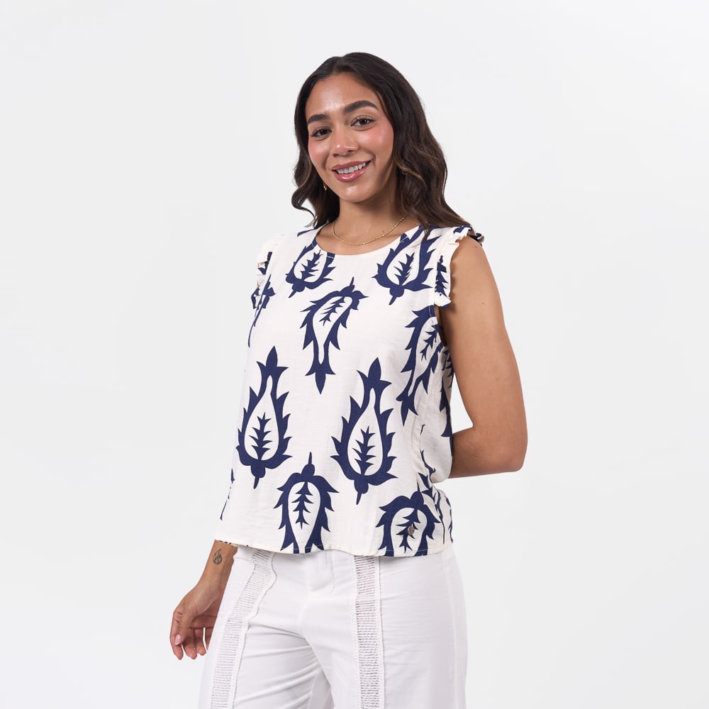 BLUSA BRONCO MUJER - LEONIDA -PA LINO - 1