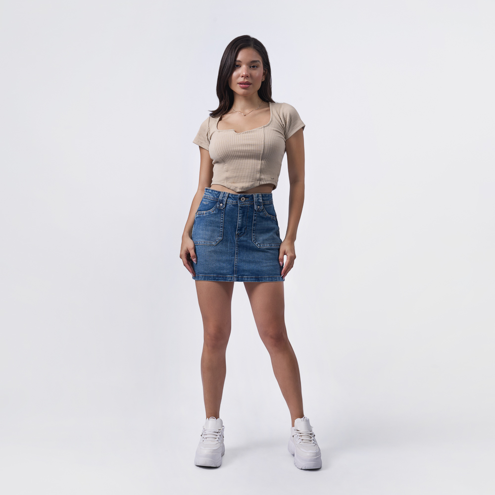 FALDA SHORT TAYSSIR MUJER - KADERIN DENIM - 5