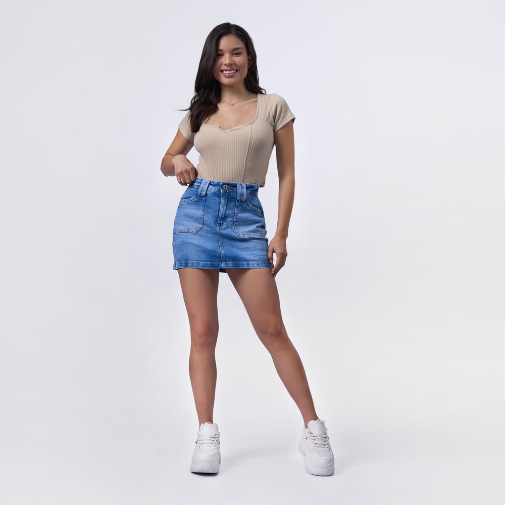 FALDA SHORT TAYSSIR MUJER - KADERIN DENIM - 5