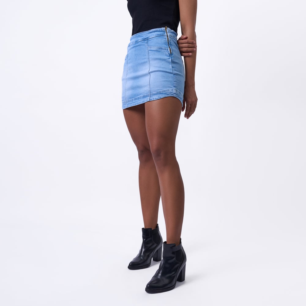 FALDA SHORT TAYSSIR MUJER - KALEA DENIM STRECH - 2