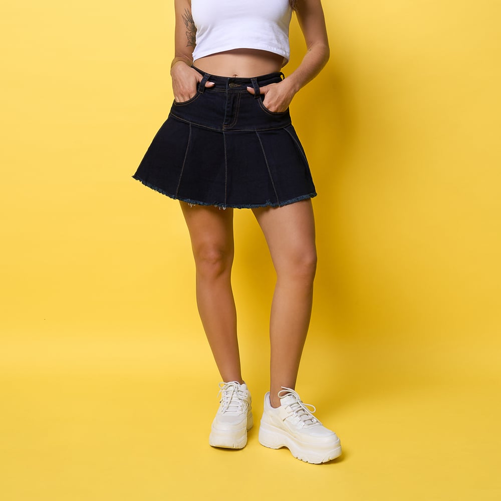 FALDA SHORT MOKACCINO MUJER - CALSI-PA DENIM - 1