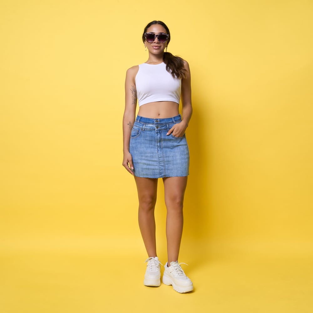 FALDA MOKACCINO MUJER - ULANY-PA DENIM - 4