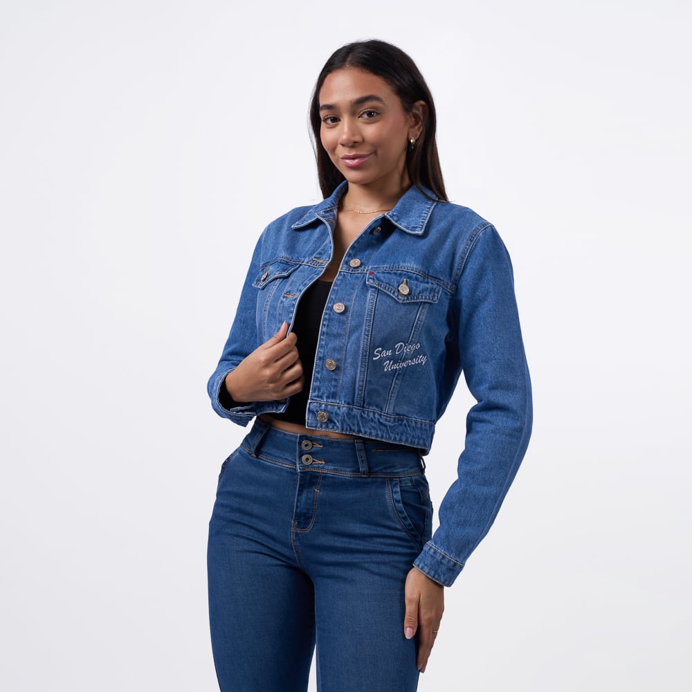 CASACA MACHINE MUJER - ADREANNE DENIM RIGIDO - 1