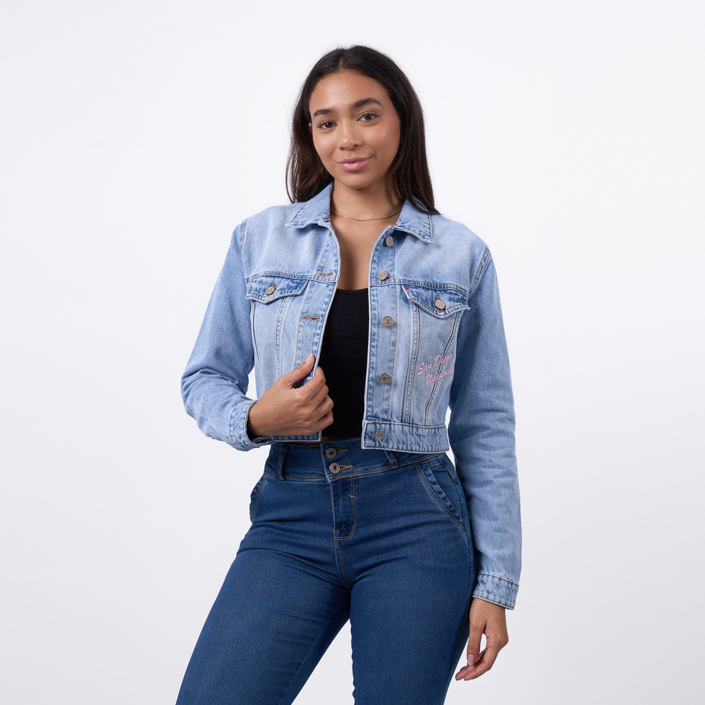 CASACA MACHINE MUJER - ADREANNE DENIM RIGIDO - 1