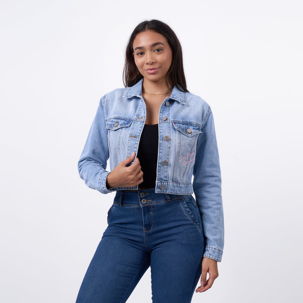 CASACA MACHINE MUJER - ADREANNE DENIM RIGIDO - 1
